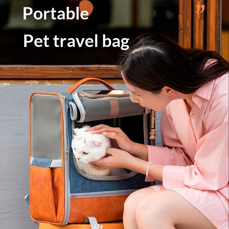 Non-deforming Portable Pet Backpack For Cats On The Go With Shoulder Straps