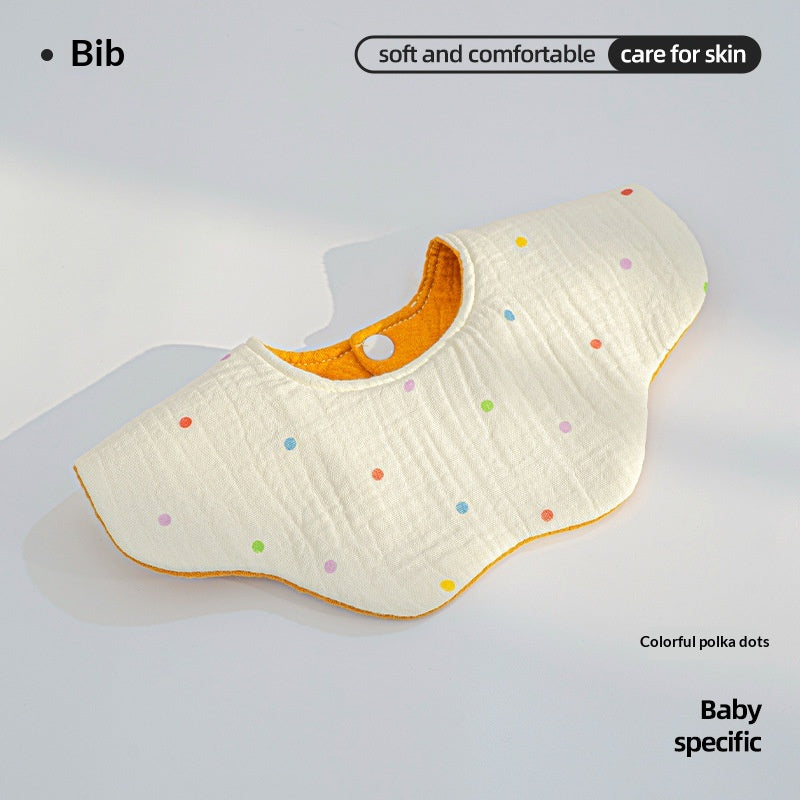 Cotton Highly Absorbent Leak-proof For Feeding Babies And Toddlers Petal-shaped Bib