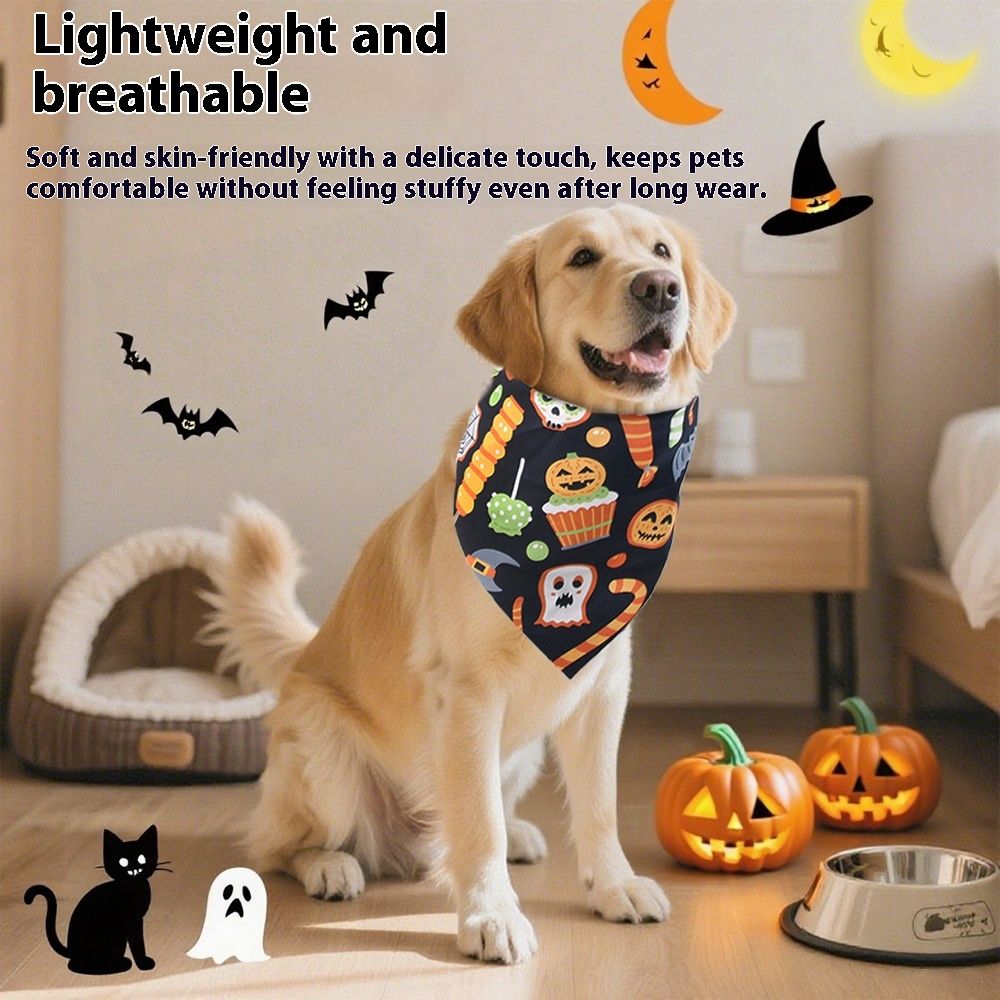 Halloween Printed Pet Triangular Baby Bibs