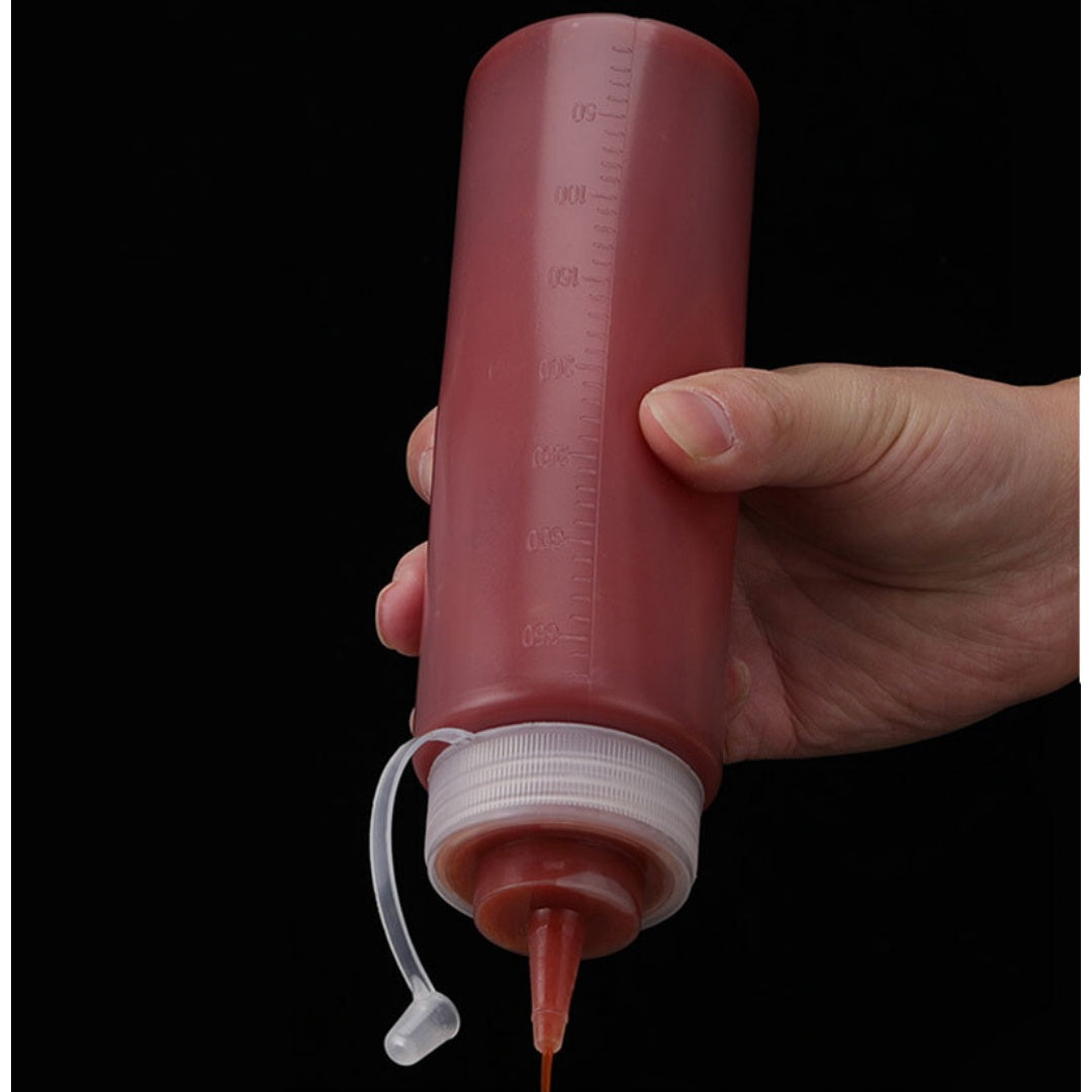 8 Pack Plastic Squeeze Sauce Bottles Kitchen Condiment Dispenser 500ml