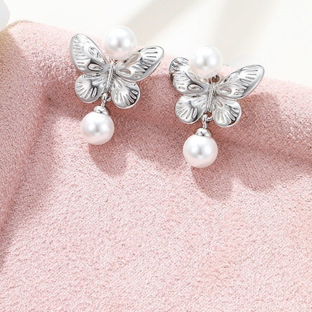 Imitation Pearl Women's Fashion Korean Style Temperamental Earrings
