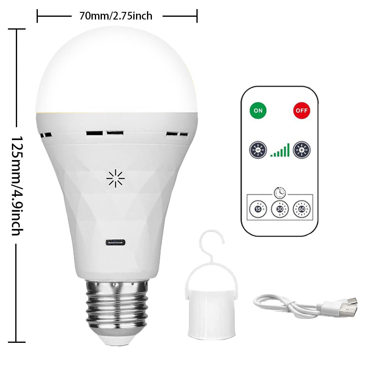 Rechargeable Bulbs With Remote Control, Timer, Battery-powered Wall Lamps, USB Power Supply, Rechargeable Bulbs For Lighting Fixtures