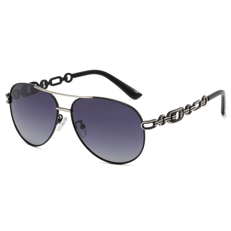 New Polarized Two-tone Plated Fashionable Hollow Out UV Protective Sunglasses