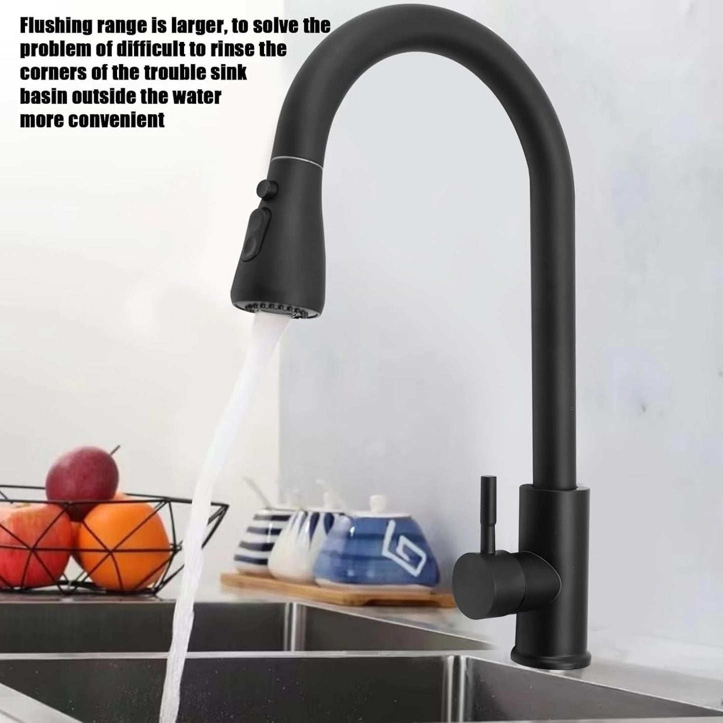 360 Kitchen Sink Mixer Taps Pull Out Spout Spray Single Lever Modern Mono Tap