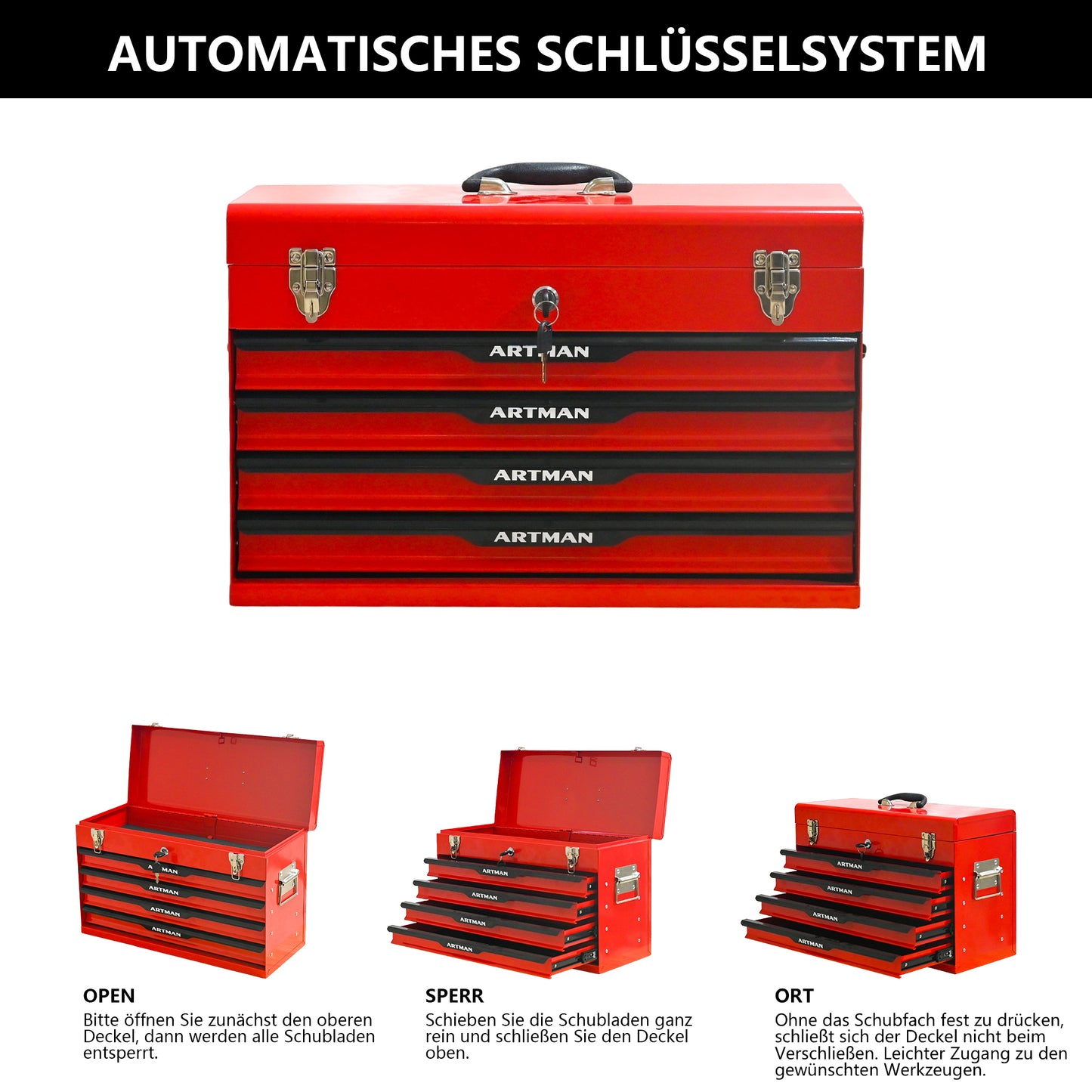 Portable Tools With Four Plugs And Equipment Containers With Metal Locks, Packing Devices With Integration Into Cooling Tanks-Red&Black Red&Black