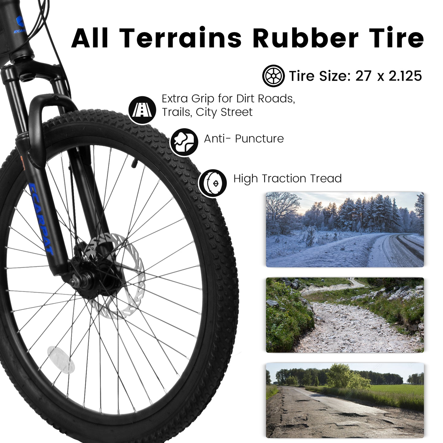 A2760 27.5 Inch Full Suspension Mountain Bike, Front And Rear Dual Shock Absorbers, Mechanical Disc Brakes, 21-Speed, Suitable For Men And Women, Ideal For Travel And Fitness Enthusiasts