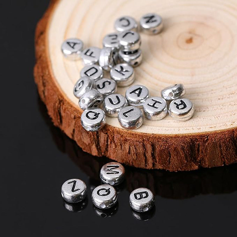 800pcs Silver Golden Bronze Colored Letter Beads  For Jewelry Making Bracelet Hair Braids Crafts
