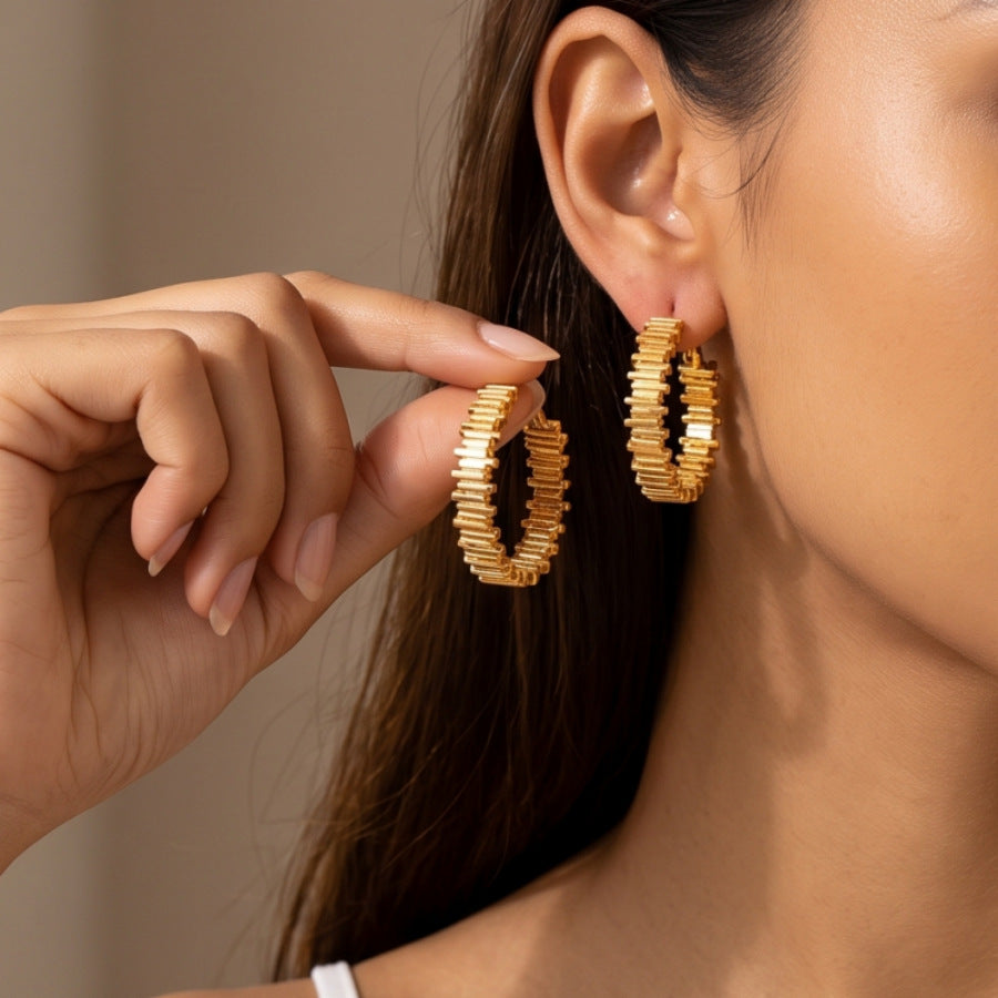 Women Irregular C Shape Stud Earrings, Elegant Premium Texture Ear Jewelry, European American All-match Temperament Accessories