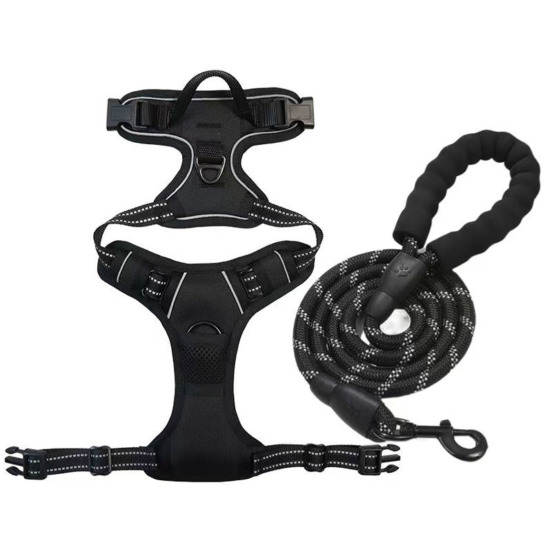 Multi-layer All-in-one Pet Dog Harness and Leash Set - Durable Nylon Walking Rope for Small Medium Large Dogs Outdoor Training