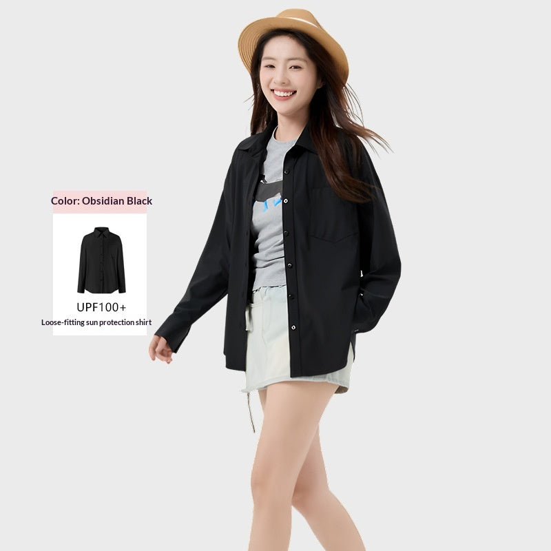 Cooling BreathableSun-protective Womens Loose-fit Shirt Jacket