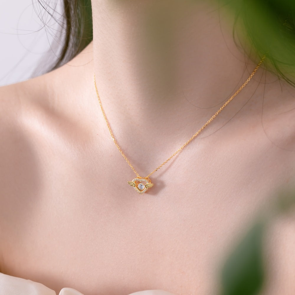 Japanese And Korean Light Luxury Smart Heart-shaped Wings Shape Clavicle Chain