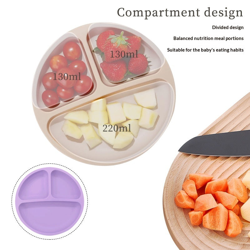 Baby Silicone Feeding Tray With Compartments