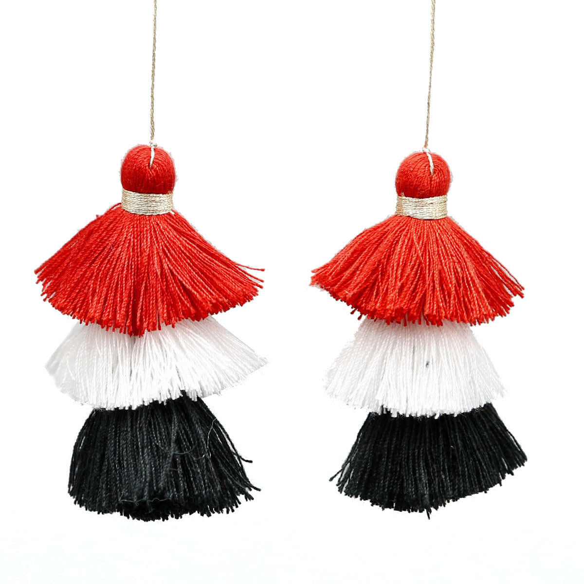DIY Colorful Polyester-Cotton Three-Color Tassel Mobile Phone Charm