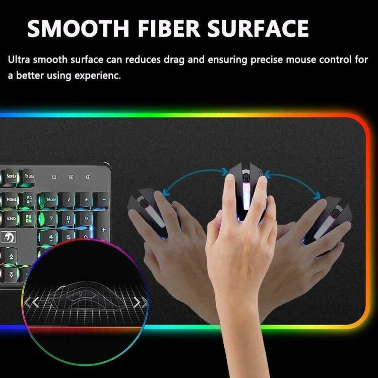 RGB LED Lighting Gaming Mouse Pad 10 Lighting Modes With For Mouse PC Computer---Mousepad-Small