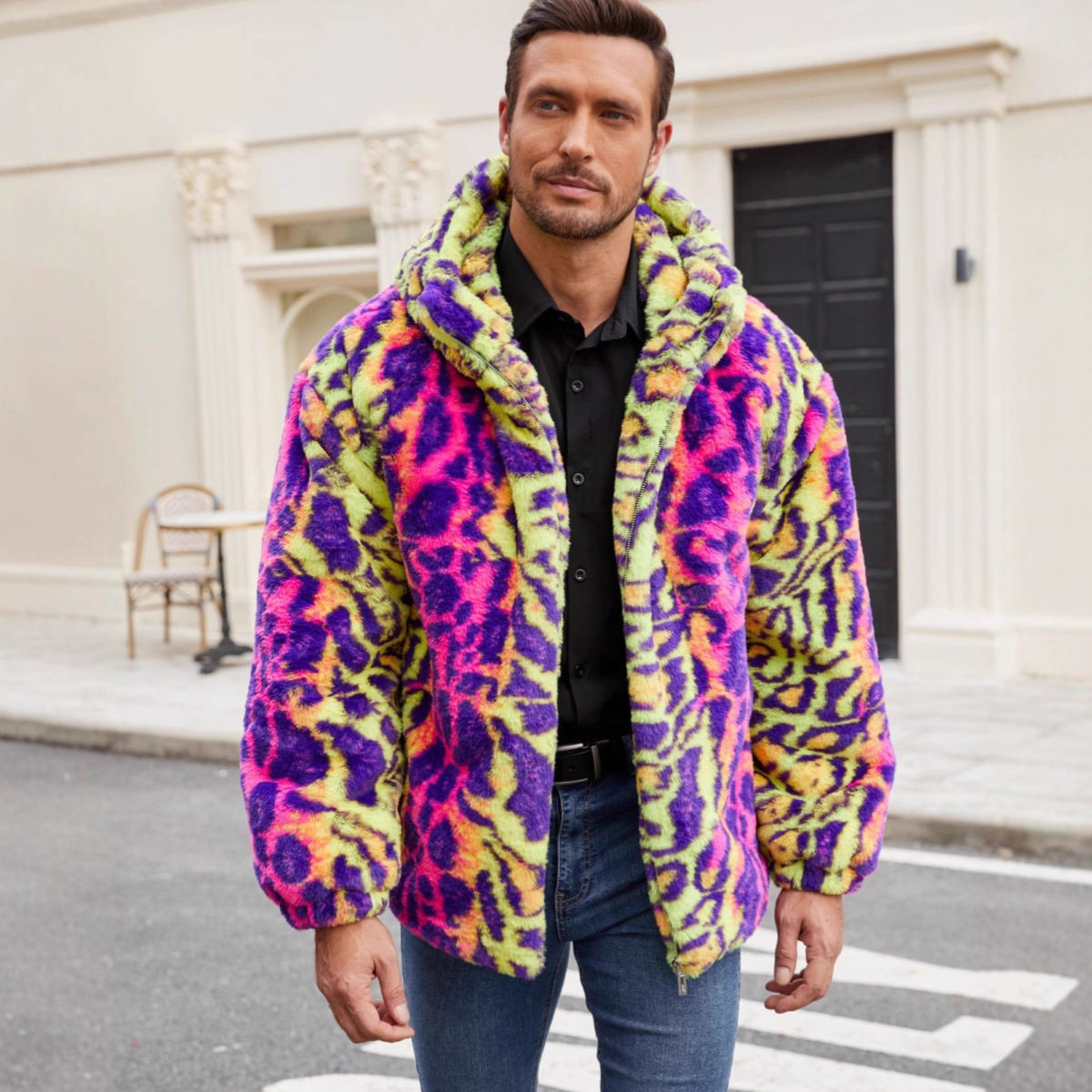 Cross-border Best-selling Mens Faux Fur In Vibrant Colors From Europe And America