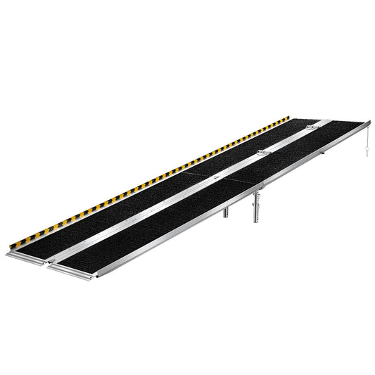Portable Wheelchair Ramp, 10FT, Non-Slip Aluminum Folding Handicap Ramp For Wheelchair, 800 Lbs Capacity, Door Threshold Ramps For Home Steps, Stairs, Entry, Threshold, Doorways, Scooter, Curbs