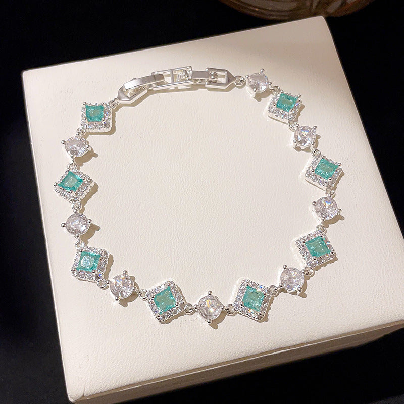 K-fashion Ins Diamond-shaped Cubic Zirconia Bracelet Minimalist Bangle Chic Versatile Fashion Jewelry