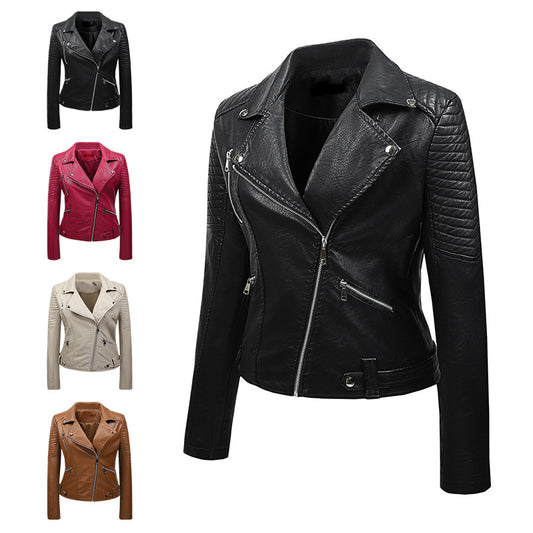 Korean-style Slim-fit Harajuku Student Biker Leather Jacket