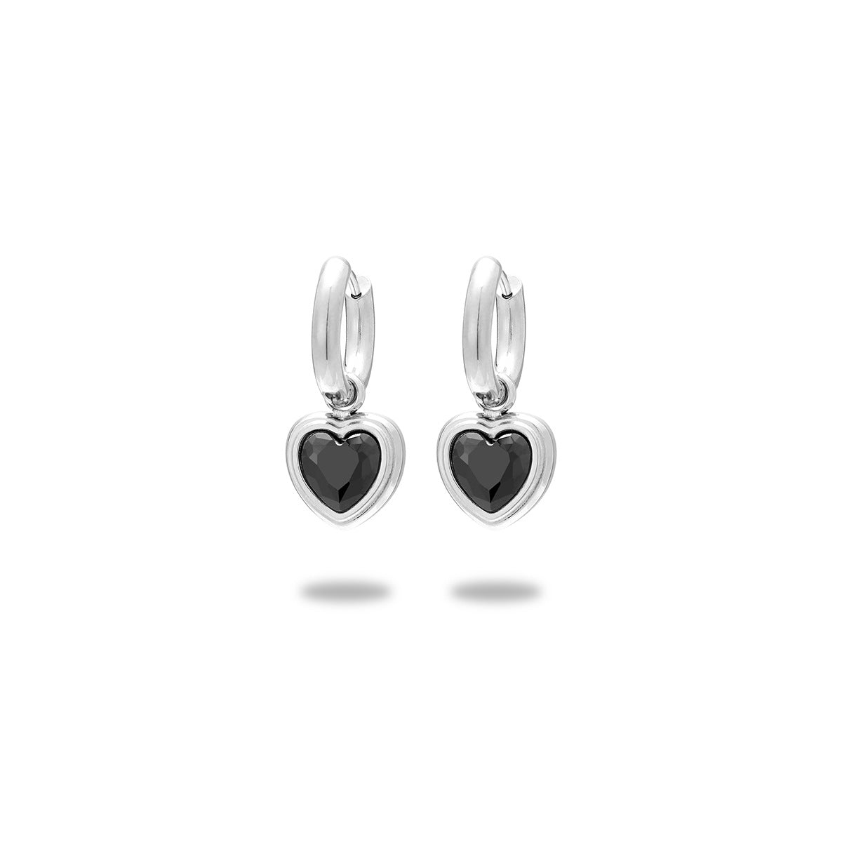 Retro-style New Best-selling Heart-shaped Titanium Steel Earrings For Women