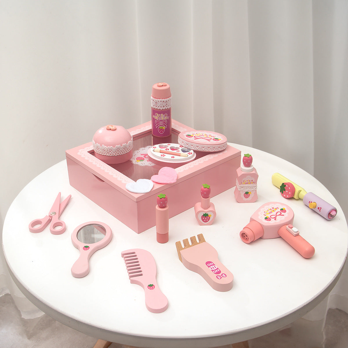 Children's Simulation Play House Girls' Makeup Wooden Box