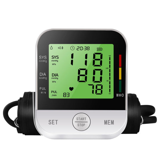 Blood Pressure Monitor Digital Automatic Blood Pressure Machine For Home Use With Large LCD Display - Upper Arm BP Monitor Meter With Cuff & Smart Save Feature  White  Plus Zero Contact Door Opener