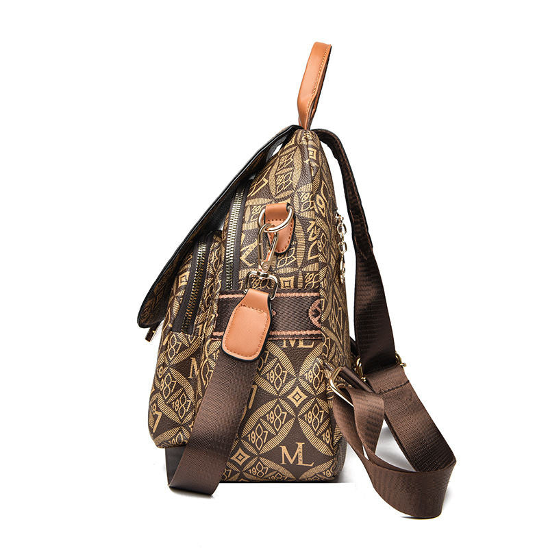 Korean-style Fashionable Solid-color Womens Casual Backpack