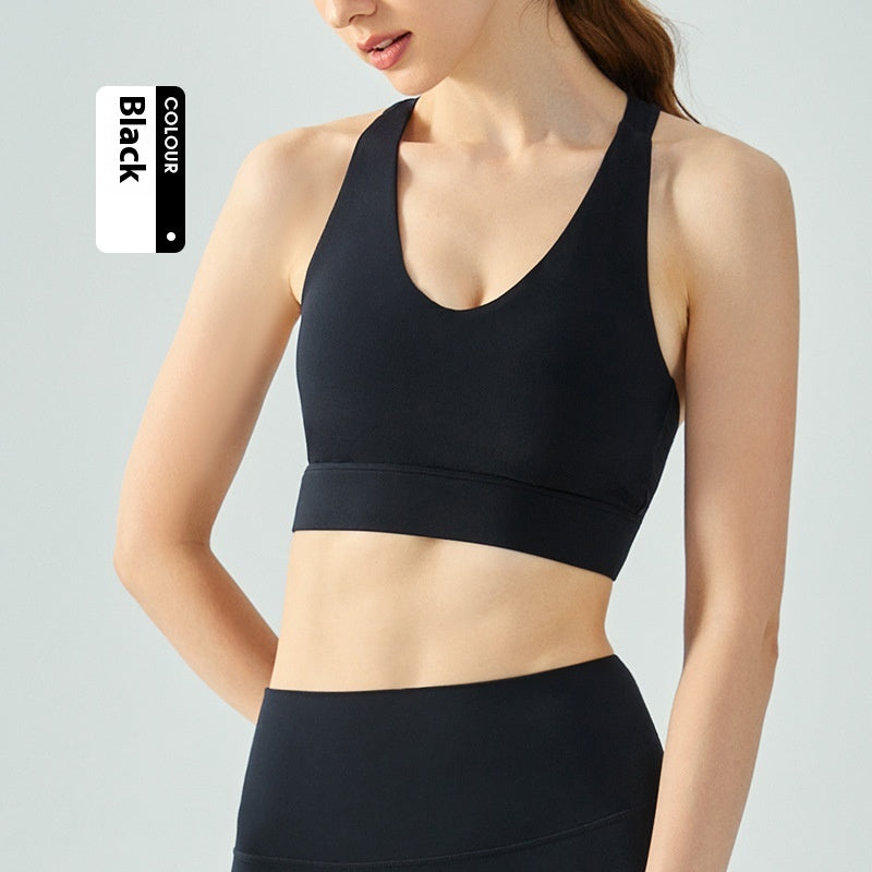 Fitness Yoga Vest With Chest Pad Summer Sling Beautiful Back Bra Top Outdoor Running Fixed Cup