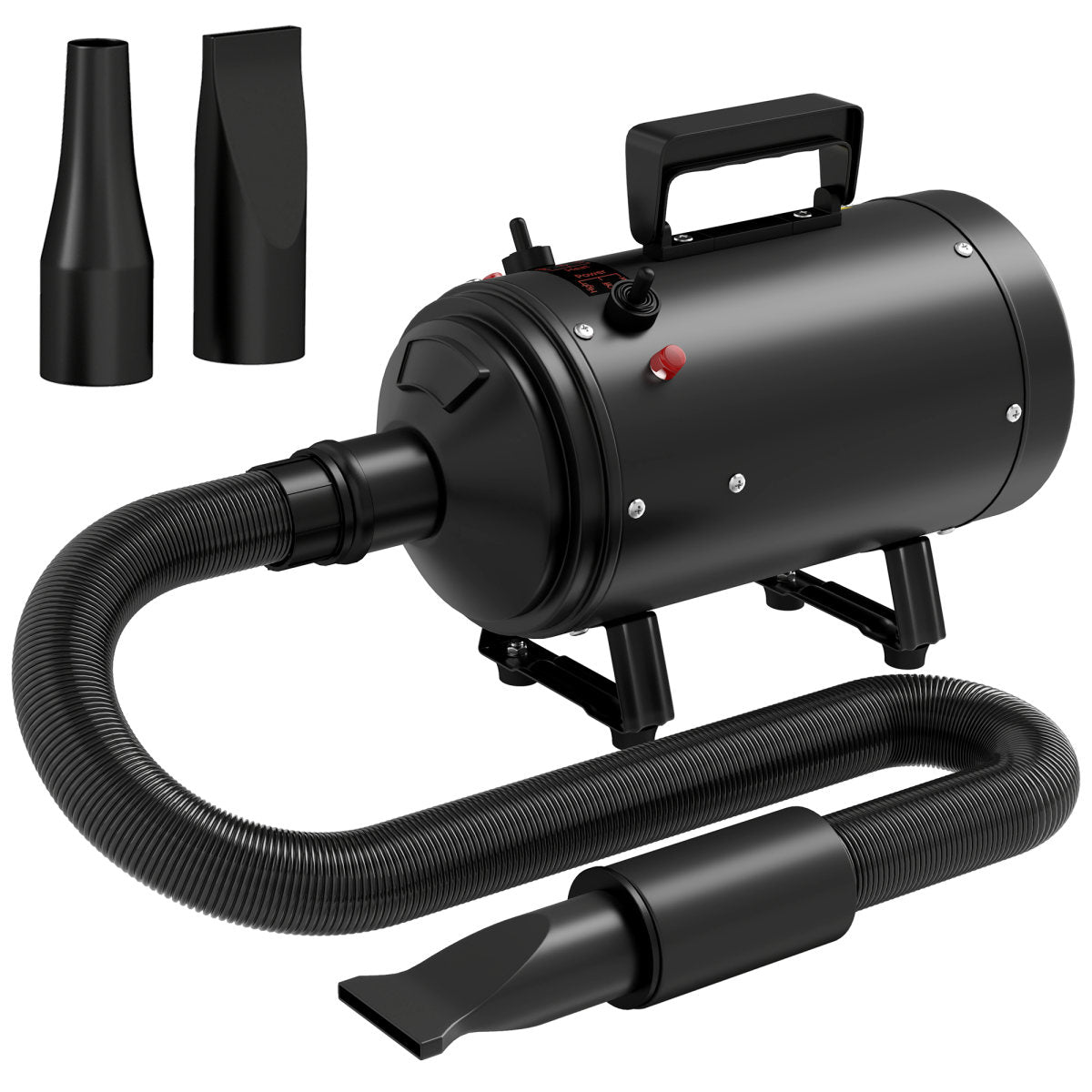 PawHut 2200W Dog Hair Dryer With Adjustable Temperature & Velocity, 3 Different Nozzles, Black