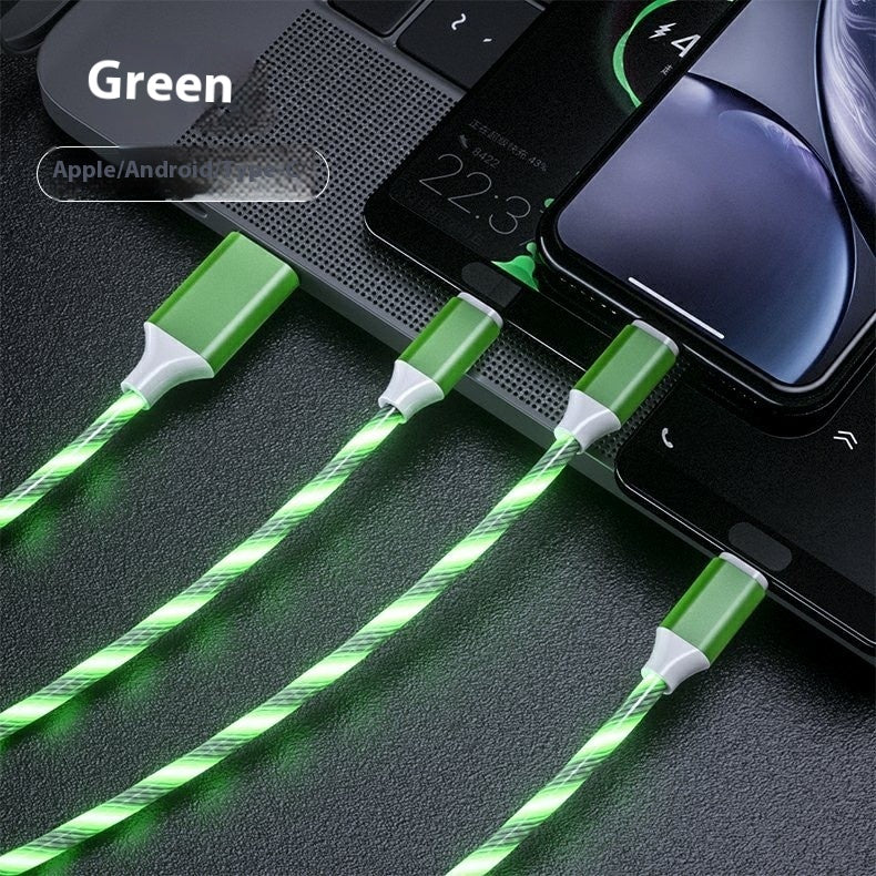 One Drag Three Streamer Data Cable Colorful Multifunctional Car Charging Cable