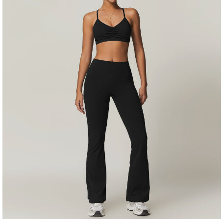 Beauty Back Yoga Clothes Suit Cargo Pocket Sports Suit High Waist Hip Lift Workout Clothes