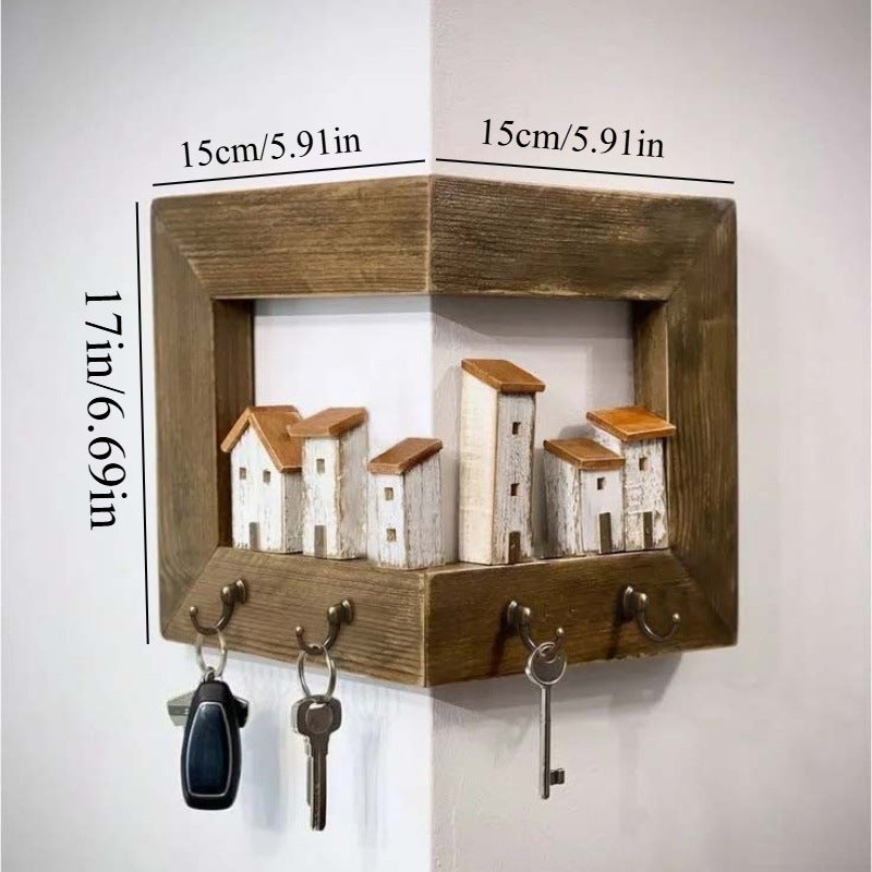Wooden Key Hook Rack For Home Wall Corners