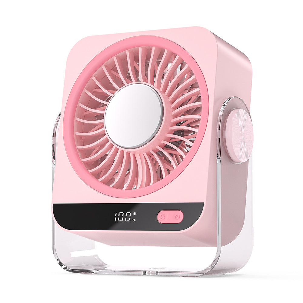 Rechargeable USB Desk Fan With Cooling Function 5 Speeds Quiet Portable Fan With Digital Display For Bedroom Office Travel