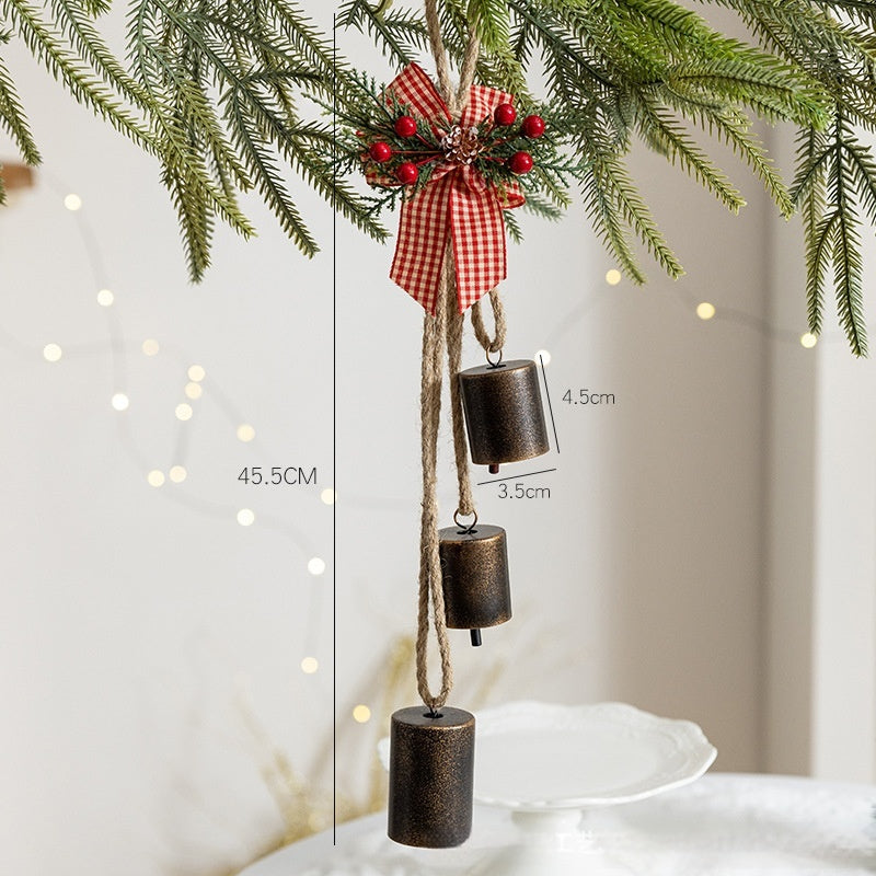 Retro Iron Art Bell Pendant Rattan Garland Accessories