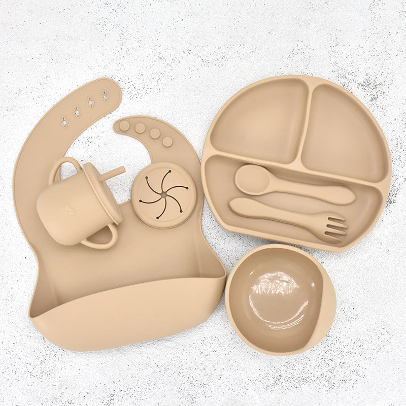 Food Grade Silicone Feeding Cutlery Set Children's Dinner Plate