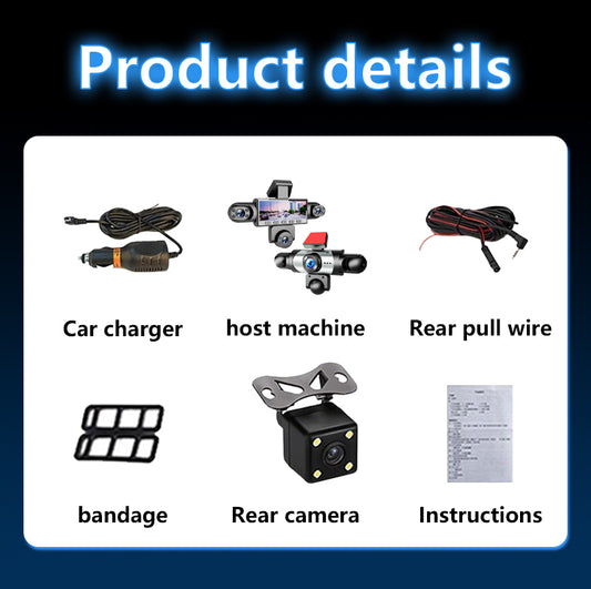 Five Camera Driving Recorder, 1080P High-definition Night Vision, Mobile App For Viewing Videos