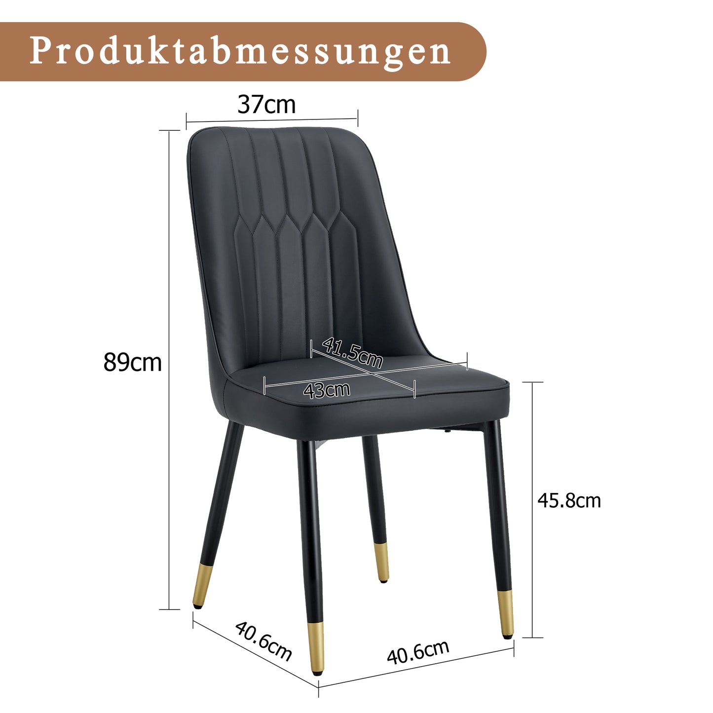 2-piece Package Chair, Modern Black Dining Chair With PU Leather Back Cushion And Black Metal Legs, Suitable For A Variety Of Scenes Such As Dining Room, Kitchen And Bedroom.