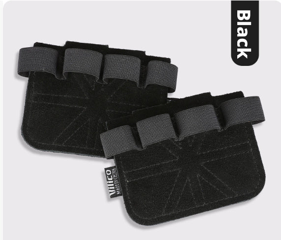 Fitness hard-drawn palm protection-non-slip and thickened-black-cowhide-1 pair