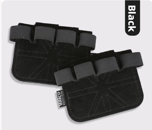 Fitness hard-drawn palm protection-non-slip and thickened-black-cowhide-1 pair
