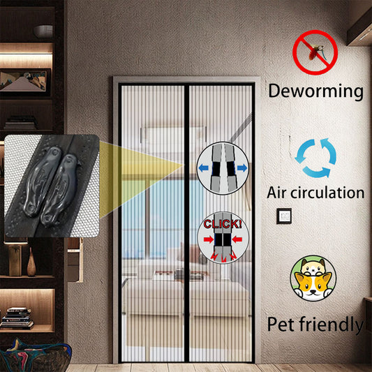 Magnetic Screen Door With Strong Magnetic Closure - No Drilling Required, Hands-free Sliding Door Curtain, Suitable For Indoor Outdoor Use - Heavy-duty Mosquito Netting, Perfect For Front And Back Doo