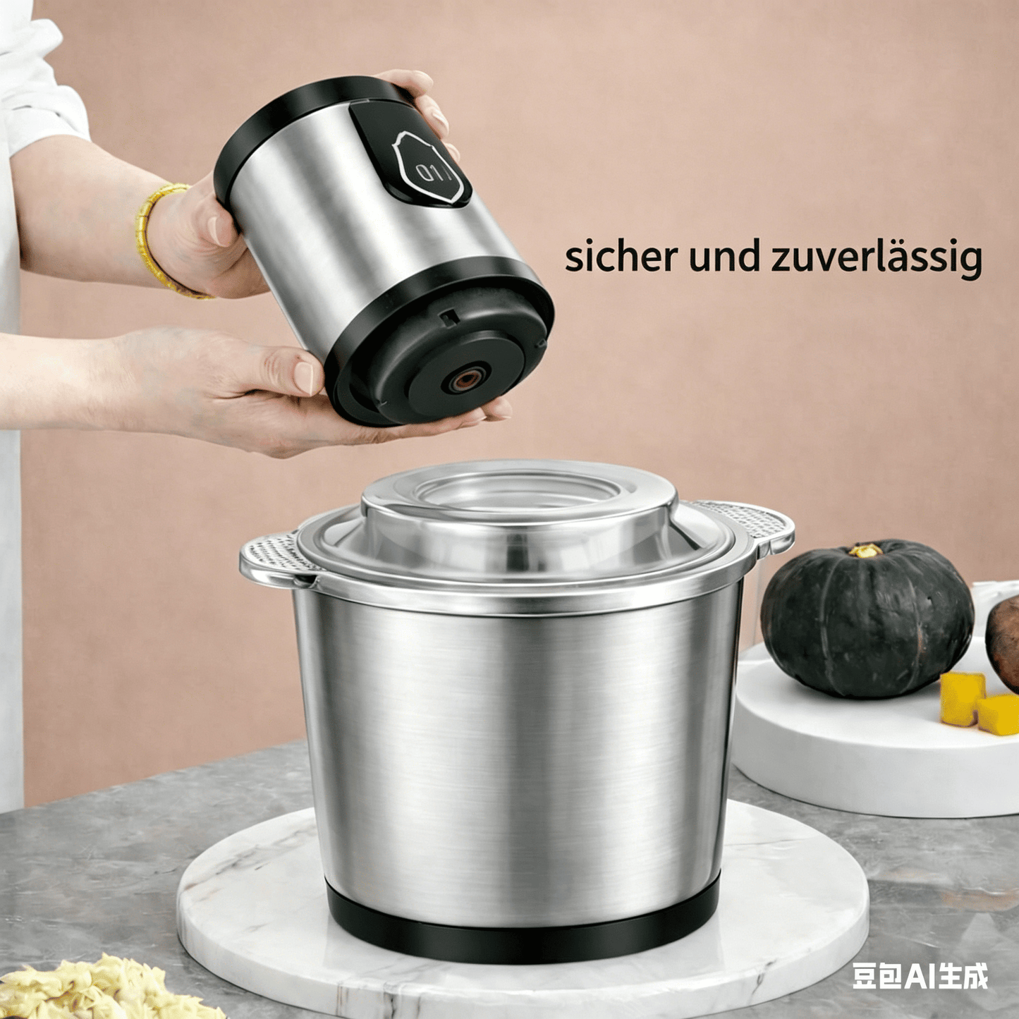 5L Stainless Steel Bowl Kitchen Meat Grinder Electric Meat Grinder Chopper