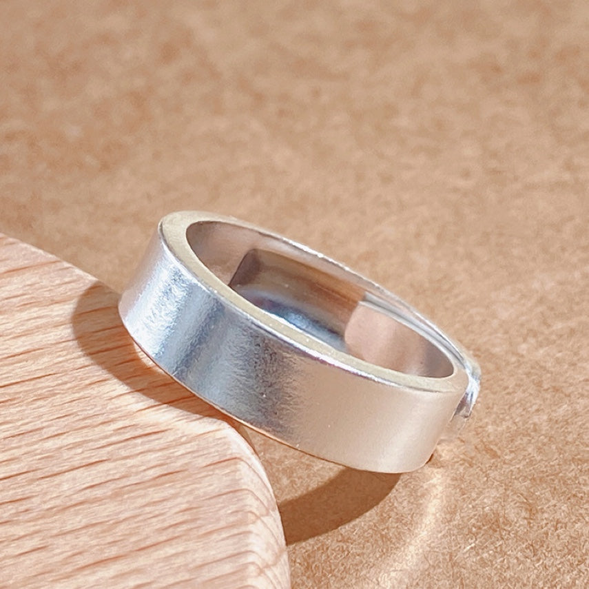1pcs 999 Sterling Silver Polished Band Statement Ring, Elegant Simple Style, Ideal For Birthdays & Holiday Gifts