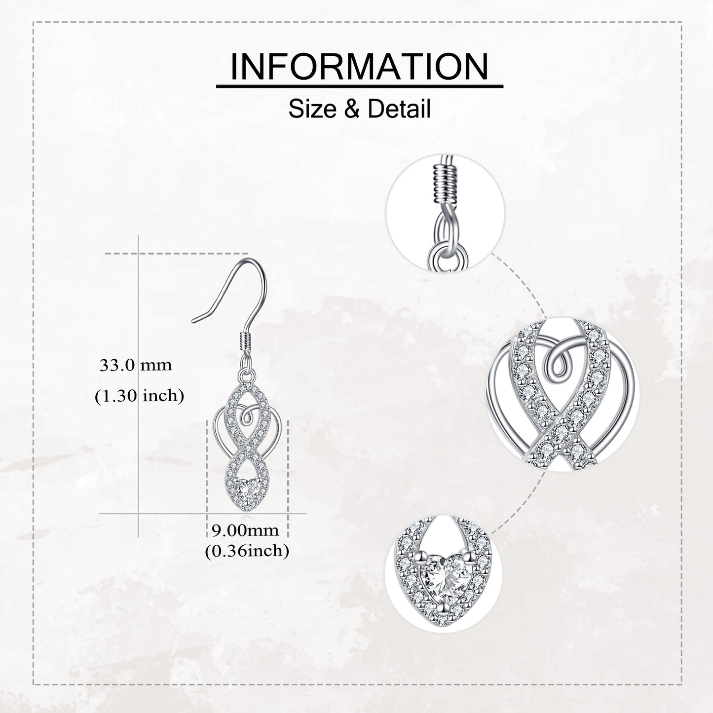 Celtic Knot Earrings 925 Sterling Silver Infinity Dangle Drop Earrings Irish Celtic Jewelry Gifts for Women