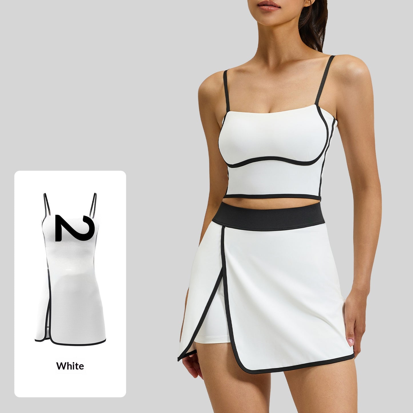 Summer Linear Sports Outfit, Anti-Chafing Activewear For Outdoor Running, Fitness And Yoga