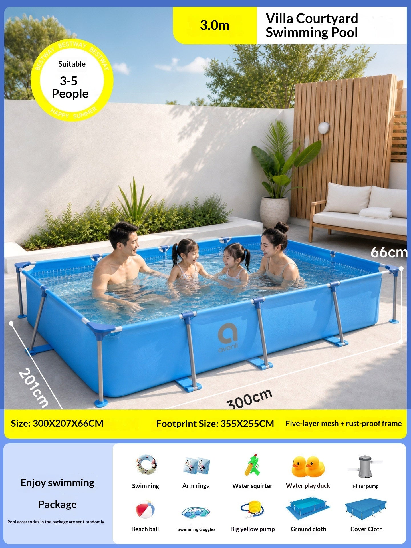 Foldable Stackable Thickening For Outdoor Swimming Pools