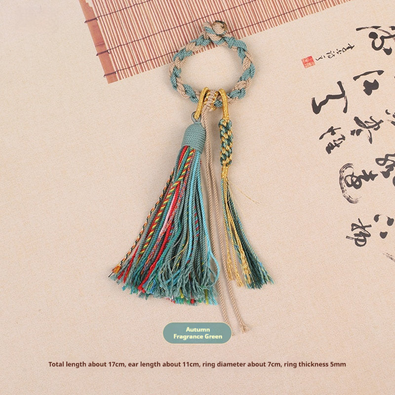 Red Tassel Fringe Hand-made Cotton Threads Crafts Accessories Bodhi Bracelet Gourd Pendant