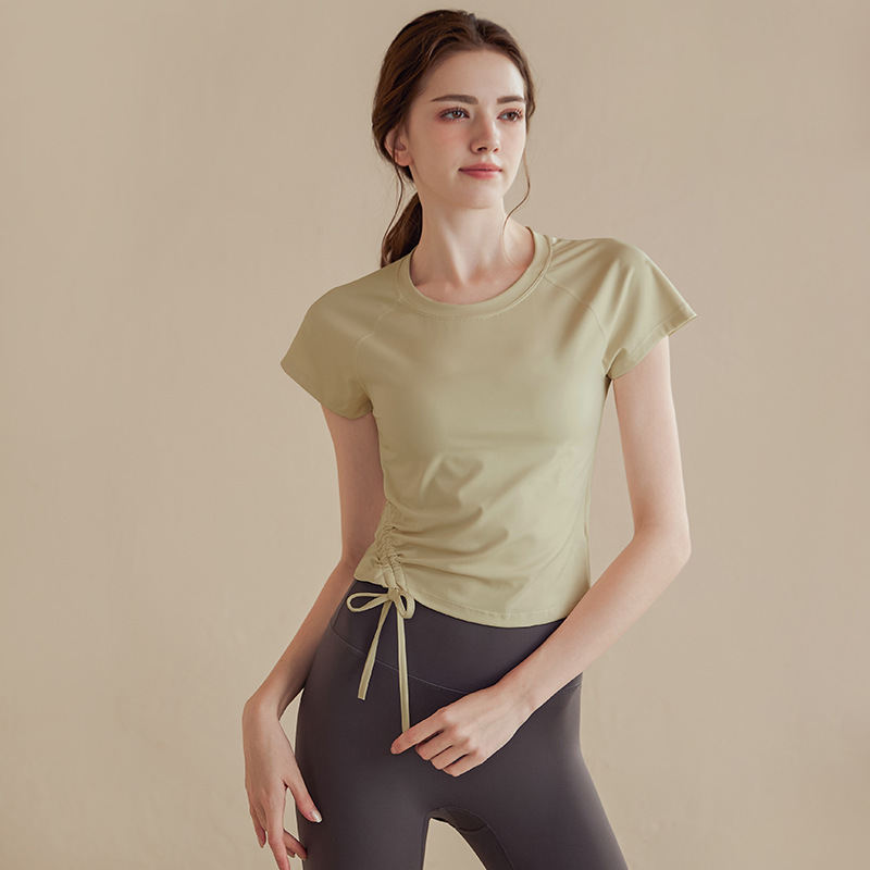 Womens Short-Sleeve Casual Yoga T-Shirt