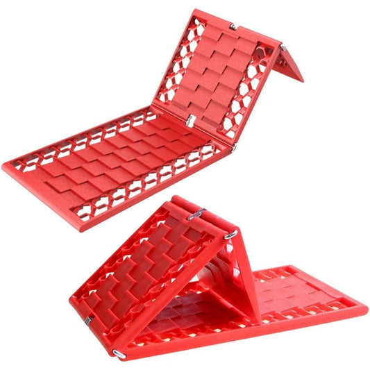 Red Snow Vehicle Folding Board, Red Foldable Recovery Mat For Snowmobiles, Sturdy Traction Aid For Stuck Vehicles,Emergency Board For Deep-Snow Rescue,Practical Recovery Board For Winter Adventure