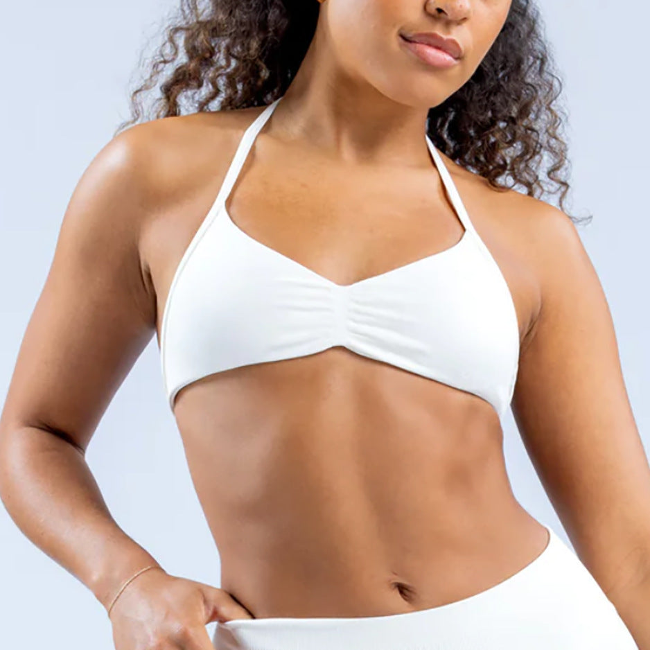Women's High Elastic Ultra-fine Matte Nylon Halter Beauty Back Exercise Bra