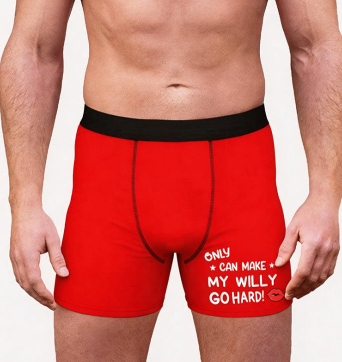 Only Wife Can Make Me Go Hard Personalized Boxer Funny Gift For Him Custom Photo