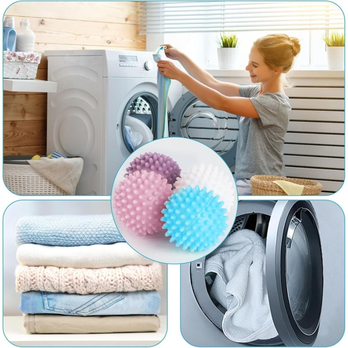 Set Of 8 Laundry Balls In 4 Colors For Laundry And Household Tools